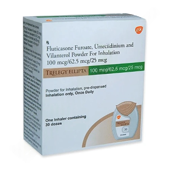 フルチカゾンフランカルボン酸エステル-ウメクリジニウム-ビランテロール 100mcg-62.5mcg-25mcg